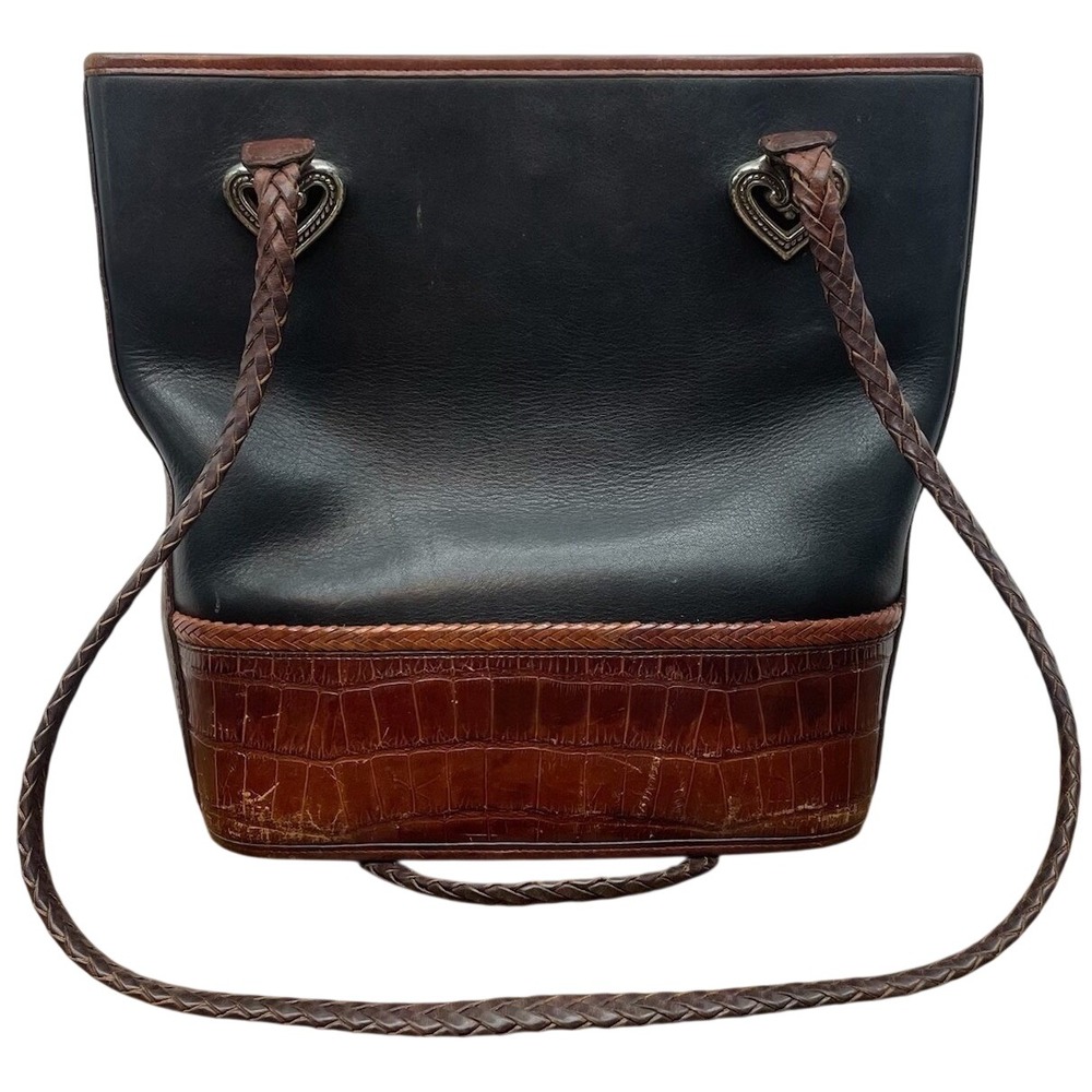 Vintage Brighton Caroline Two Tone Leather Bucket Bag